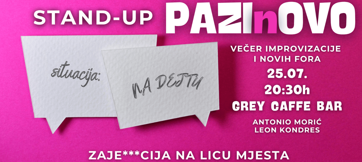 PAZI nOVO: Stand-Up večer novih fora i improvizacije