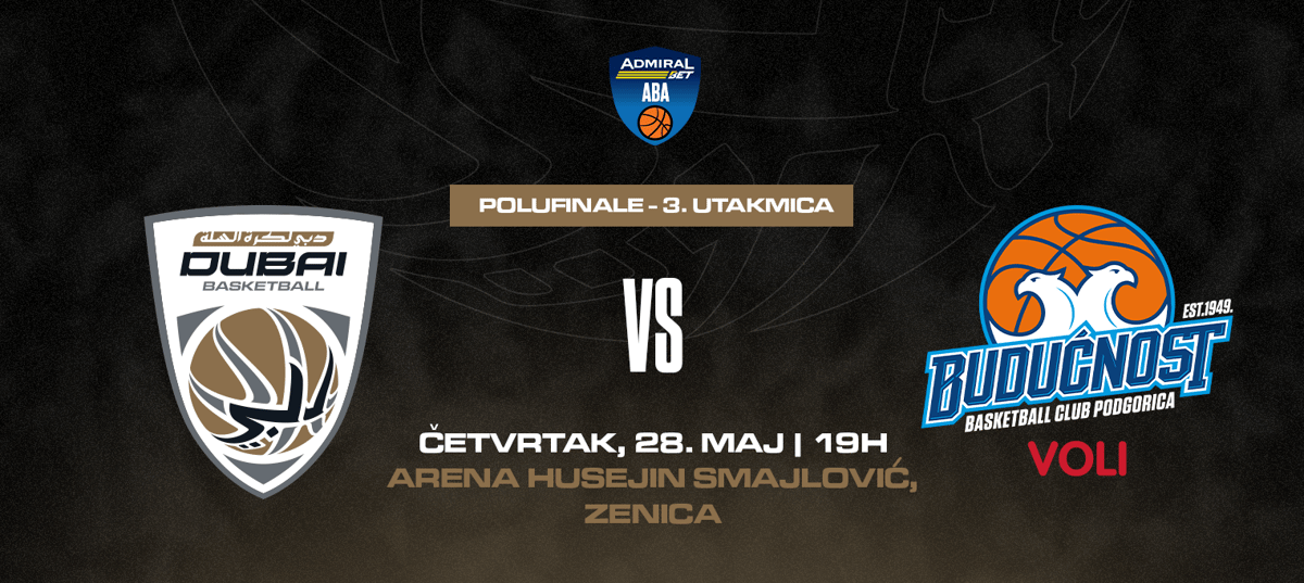 ABA League: Dubai Basketball - Budućnost VOLI