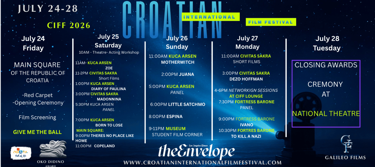 Opening Ceremony - Croatian International Film Festival July 24.