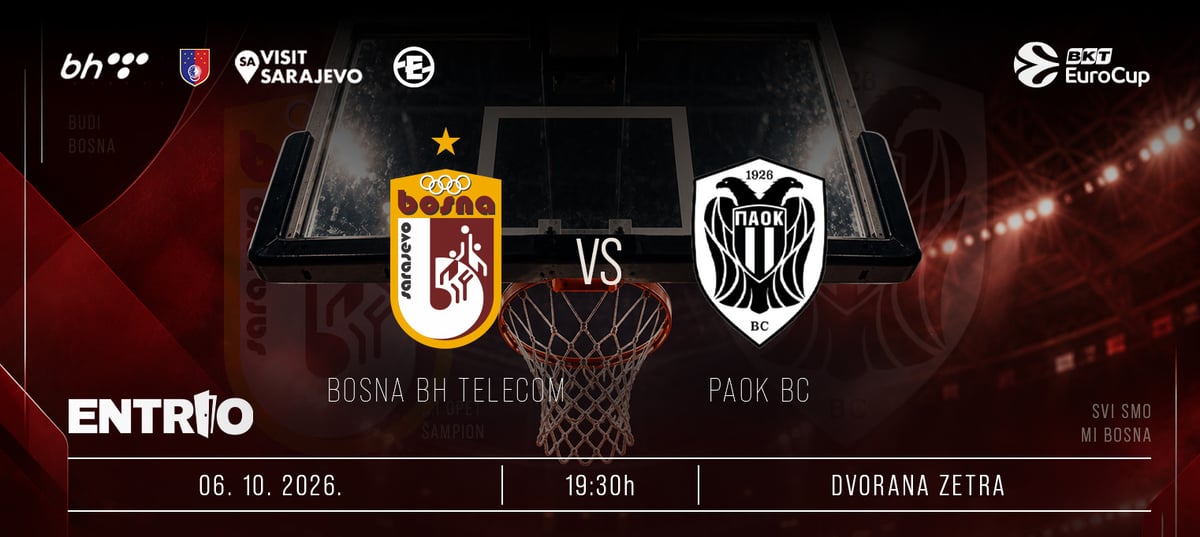 BKT EuroCup: KK BOSNA BH TELECOM - PAOK BC