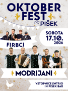 MODRIJANI in FIRBCI: Oktoberfest pr'Pišek 2026