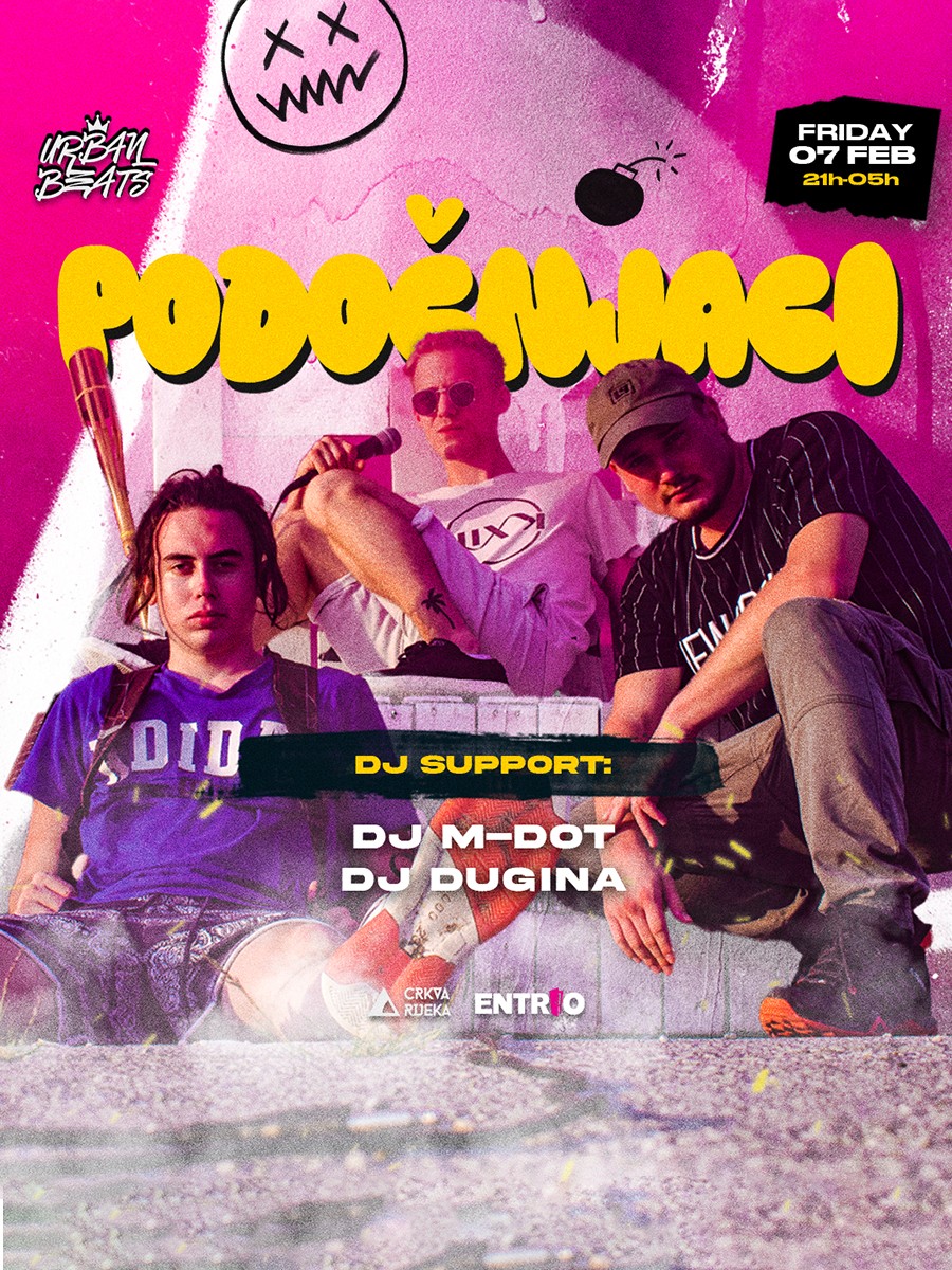 Tickets for Urban Beats: PODOČNJACI u Rijeci!, Klub Crkva, Rijeka ...