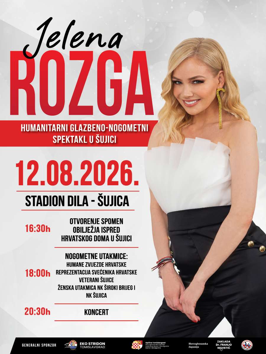 Humanitarni glazbeno – sportski spektakl i JELENA ROZGA u Šujici