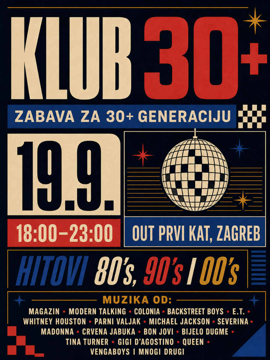 KLUB 30+ | Zabava za 30+ GENERACIJU - 19.9.