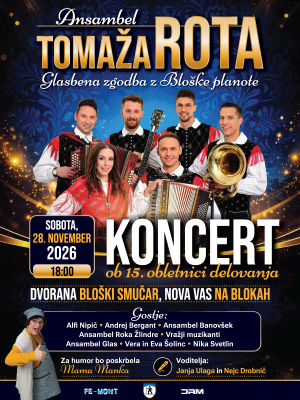 KONCERT ANSAMBLA TOMAŽA ROTA ob 15. obletnici delovanja - z gosti