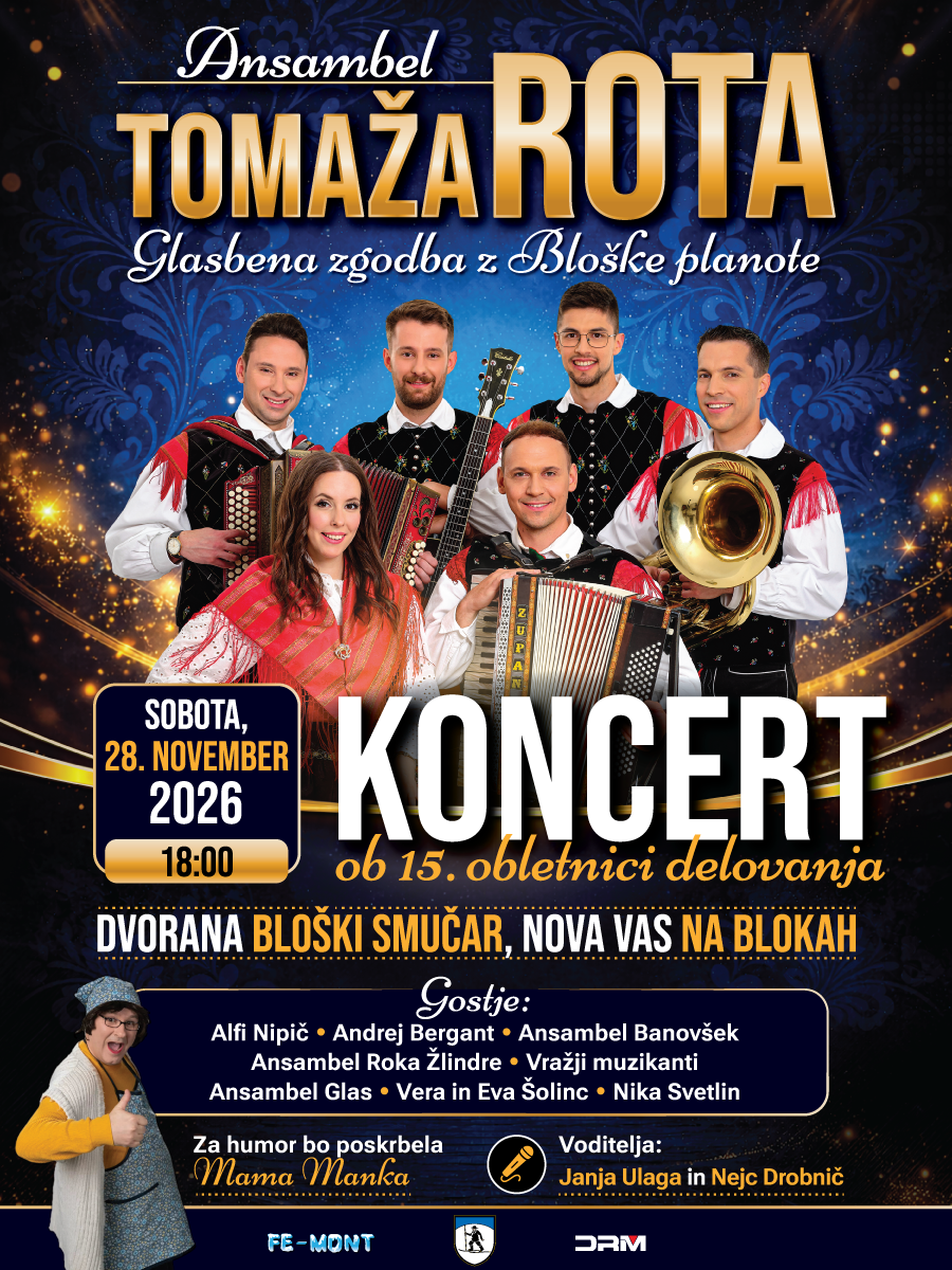 KONCERT ANSAMBLA TOMAŽA ROTA ob 15. obletnici delovanja - z gosti
