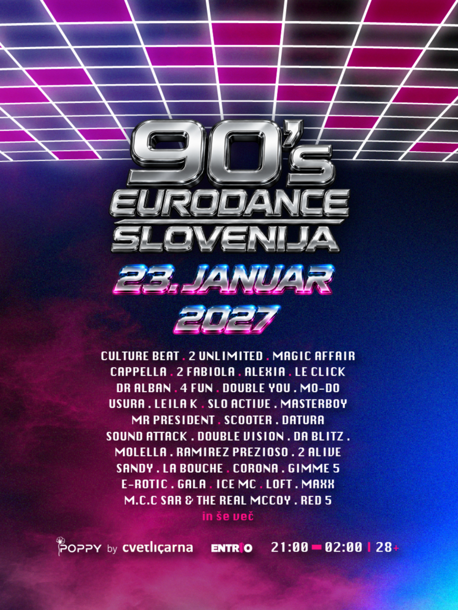 90s EURODANCE, 23. Januar 2027 @ POPPY by Cvetličarna