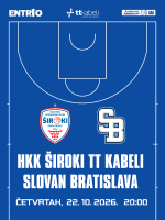 AdmiralBet ABA League: HKK ŠIROKI TT KABELI - Slovan Bratislava
